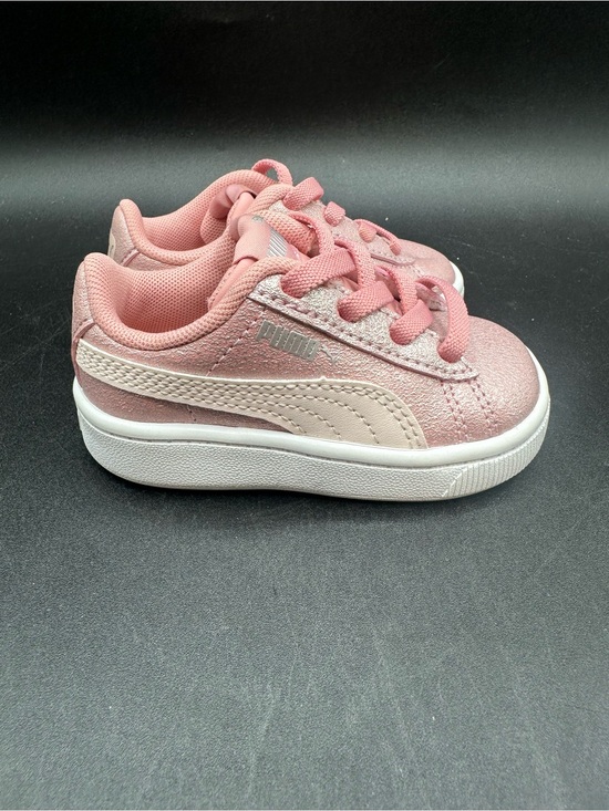 Puma Other - Puma Vikky Glitz pink glitter slip on tennis shoe baby size 4C
